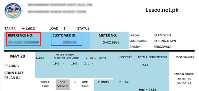 Check Lesco Bill with Reference number and Customer ID